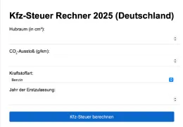 Kfz-Steuer 2025 berechnen: So findest du heraus, wie viel du zahlst Kfz-Steuer 2025 berechnen: So findest du heraus, wie viel du zahlst